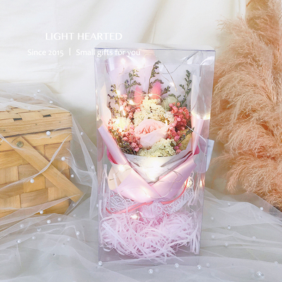 進口奥斯汀粉玫瑰干花束